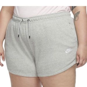 Plus Size Nike Sportswear French Terry Shorts in Light Heather Gray